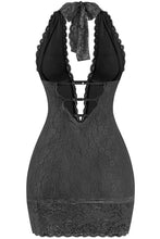 Load image into Gallery viewer, Sabrina lace halter dress - Black
