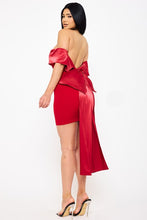 Load image into Gallery viewer, Coquette satin ribbon bow dress - Red
