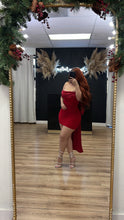 Load image into Gallery viewer, Coquette satin ribbon bow dress - Red

