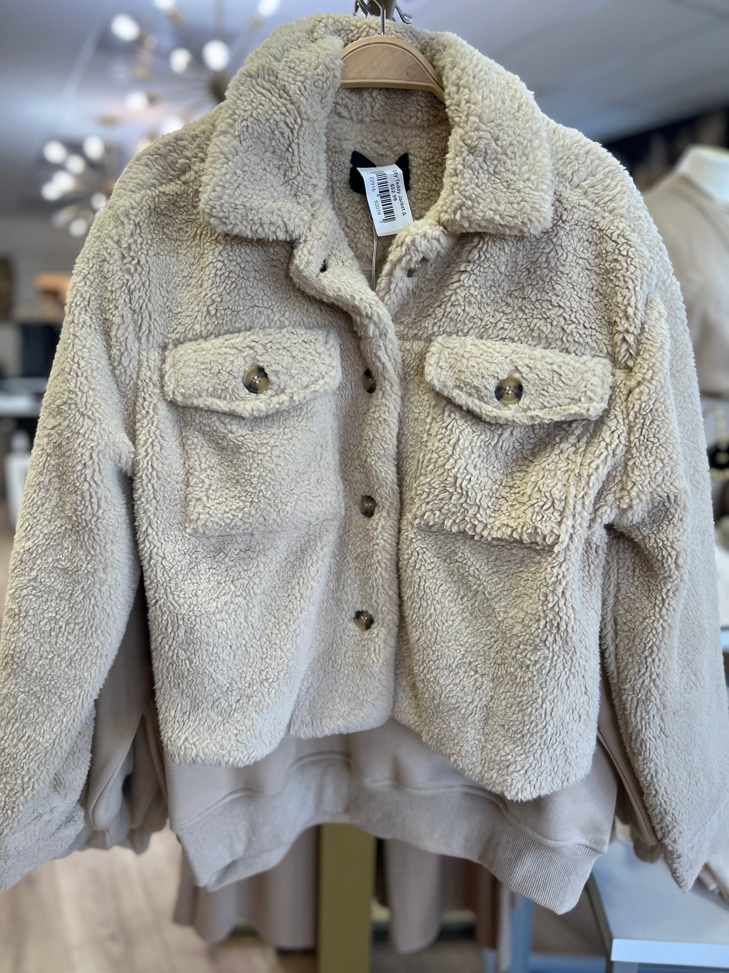 Cozy teddy jacket - beige