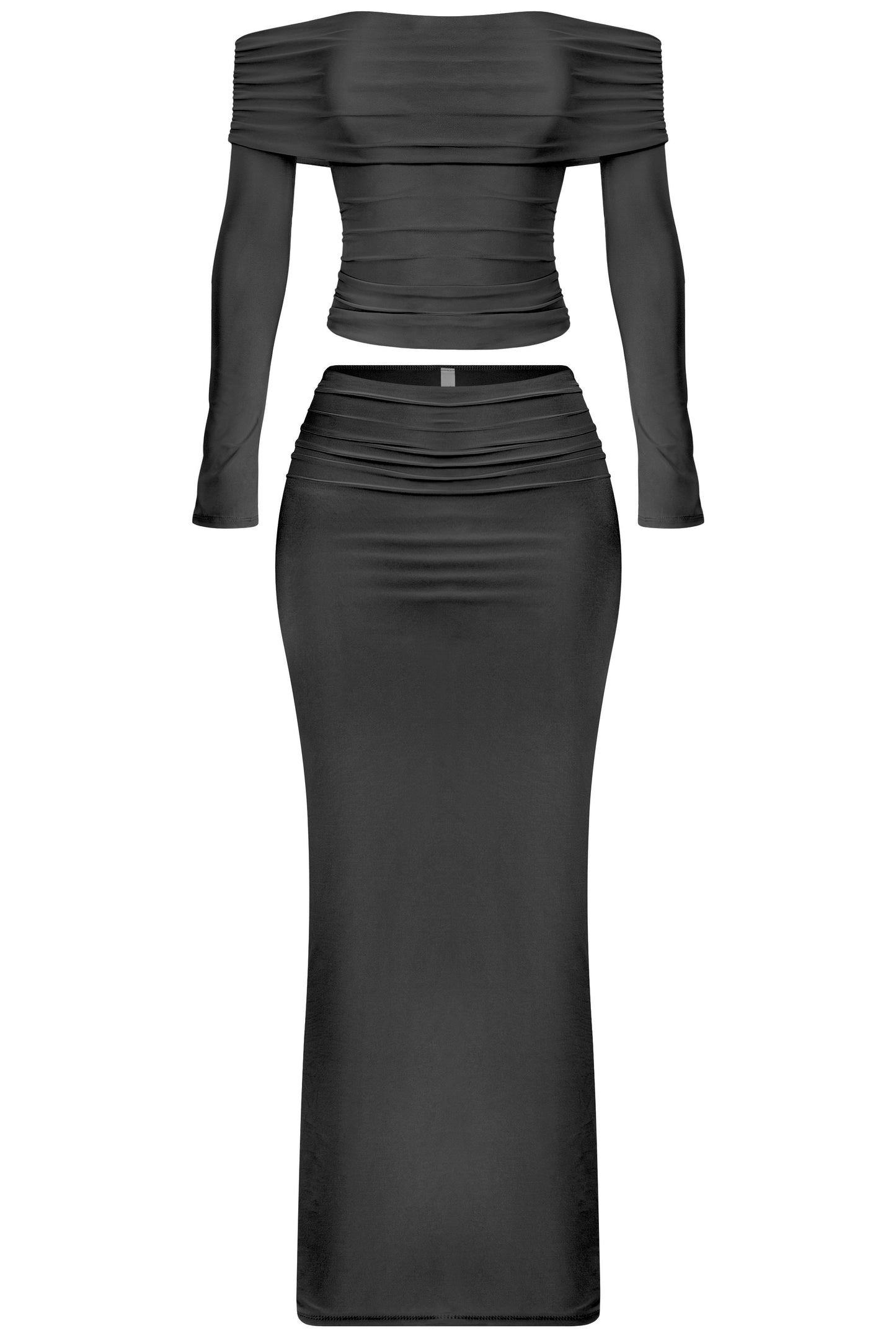 Jeanette 2pc skirt set - black