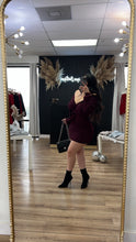 Load image into Gallery viewer, Leticia off shoulder sweater dress -wine (best seller

