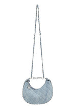 Load image into Gallery viewer, Denim &amp; flower crossbody bag
