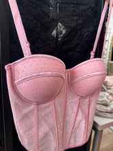 Load image into Gallery viewer, Brenda rhinestone corset top - Pink
