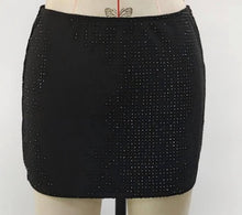 Load image into Gallery viewer, Luxe rhinestone w/shorts skirt- Black
