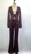 Load image into Gallery viewer, Ashley lace 2pc pant set - Choco
