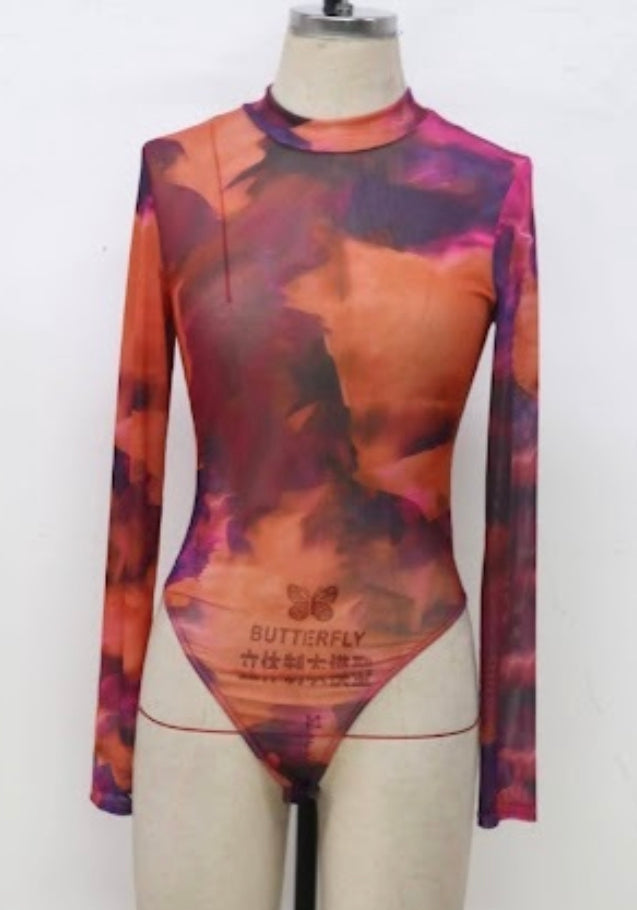 Nicole mesh bodysuit- purple
