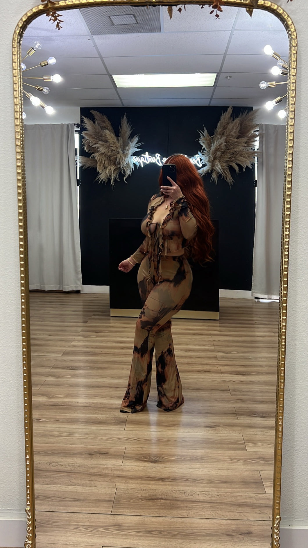 Berenice 2pc pant set - Brown
