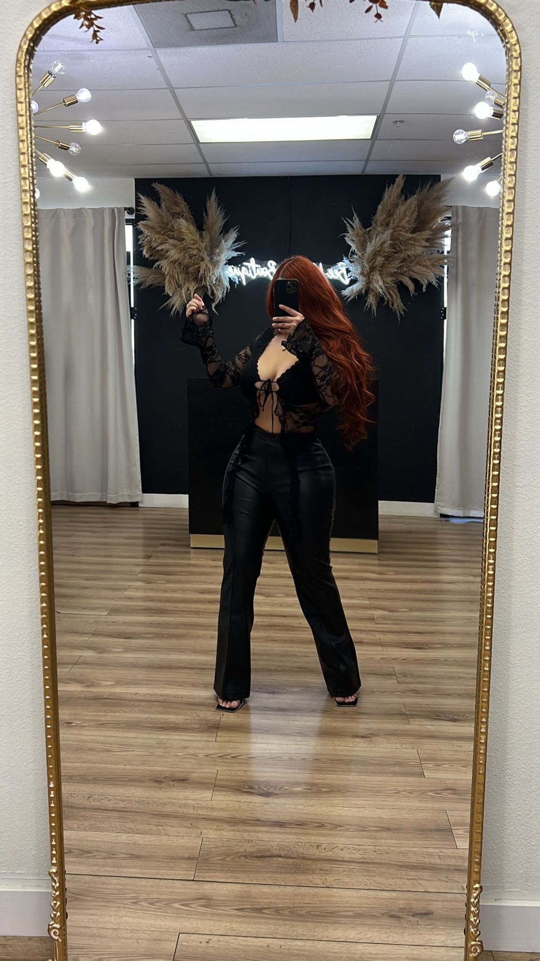 Angela lace top - Black