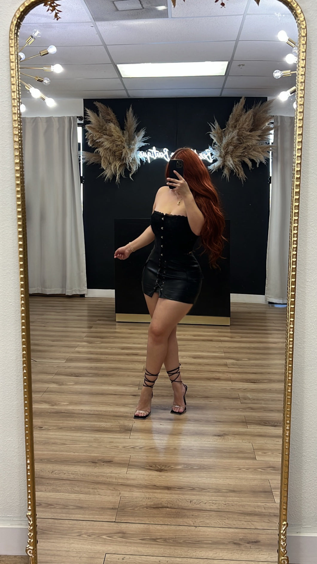 Left on read corset top - Black