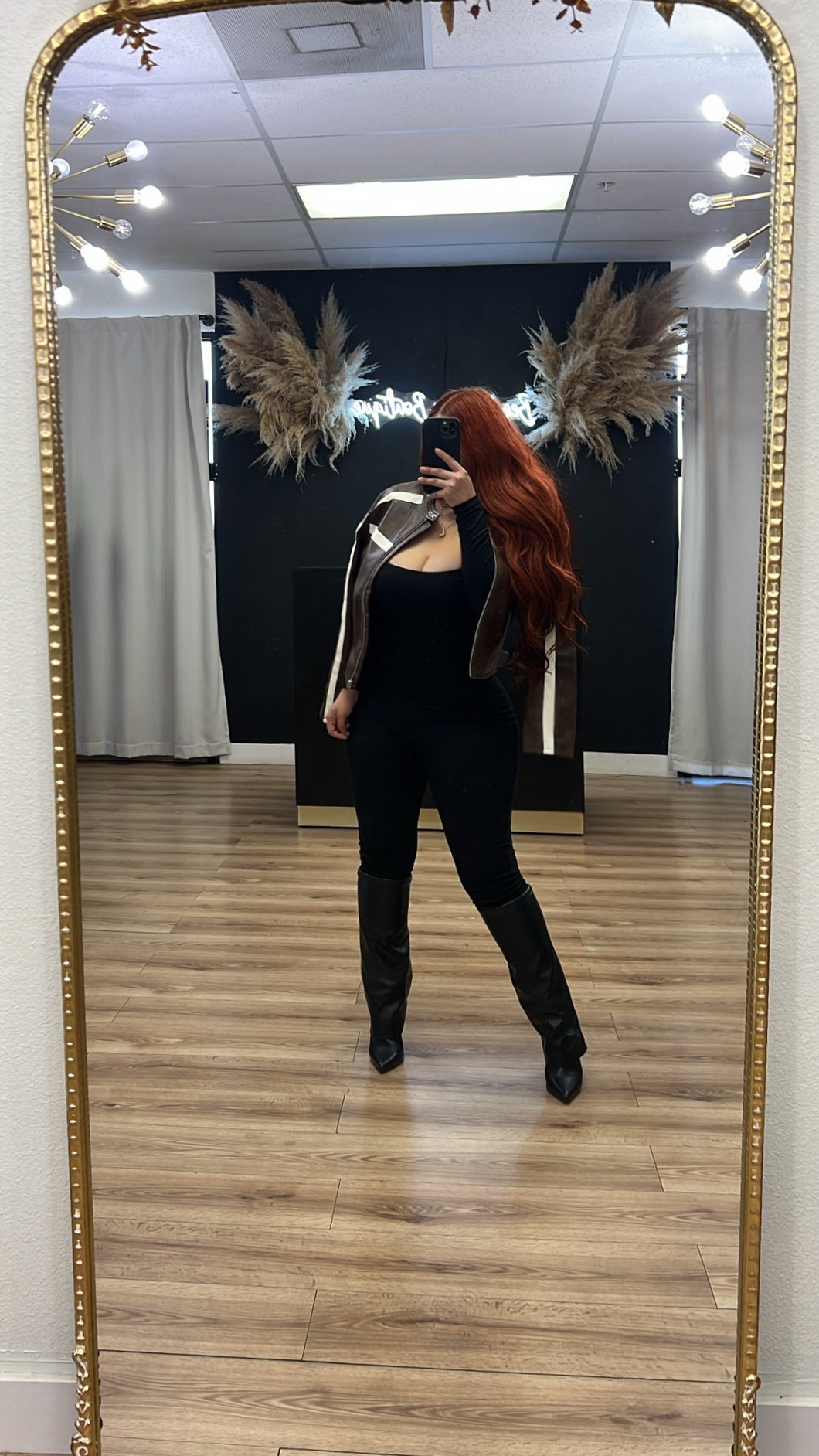 Letting it ride leather jacket - brown