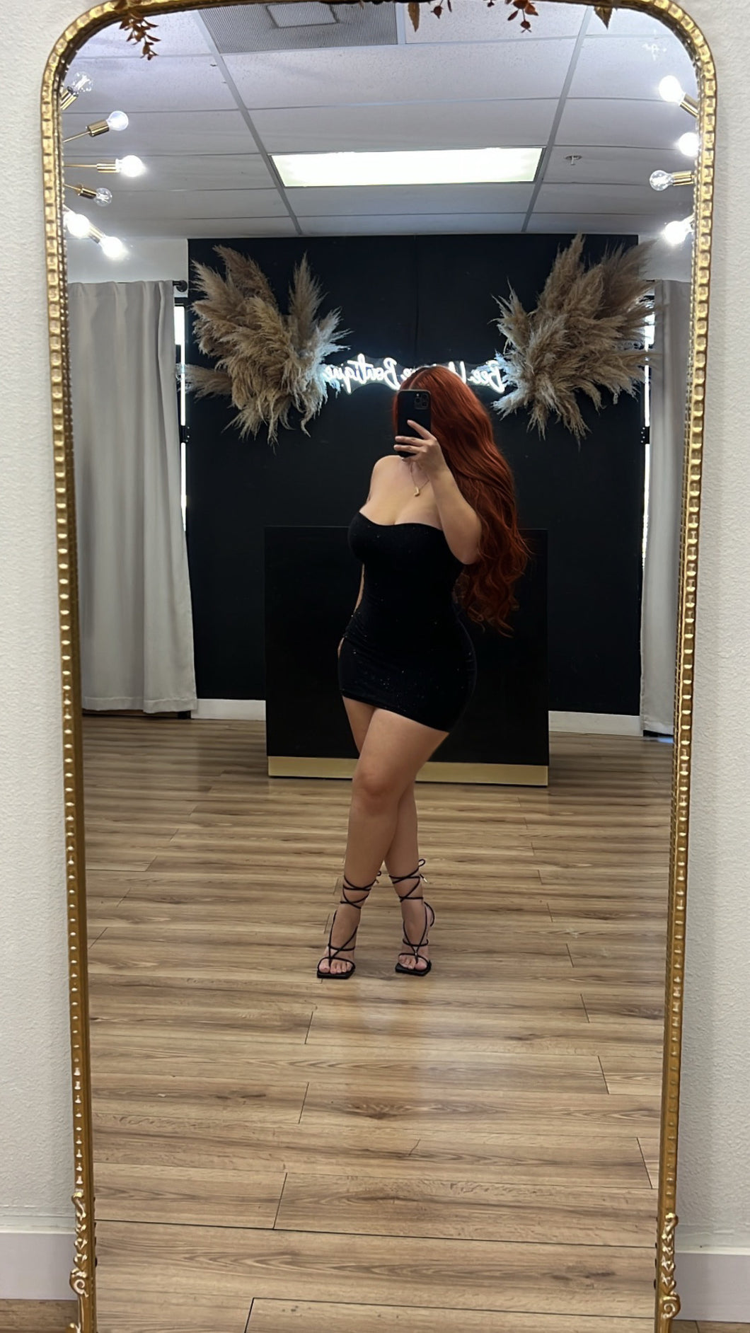 Alexa sparkly mini dress - Black