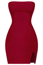 Load image into Gallery viewer, Julie strapless double layered dress - burgundy
