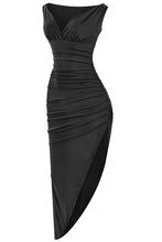 Load image into Gallery viewer, Keyla midi double layered dress - Black
