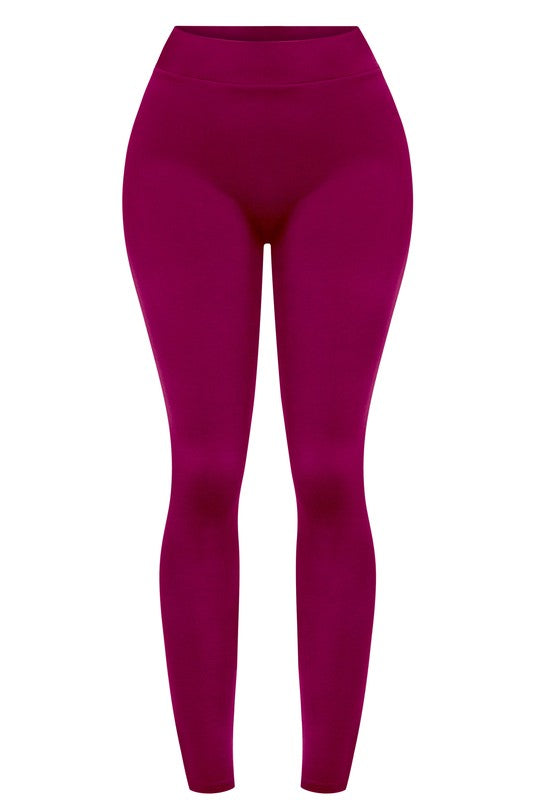 Basic double layered leggings - Burgundy