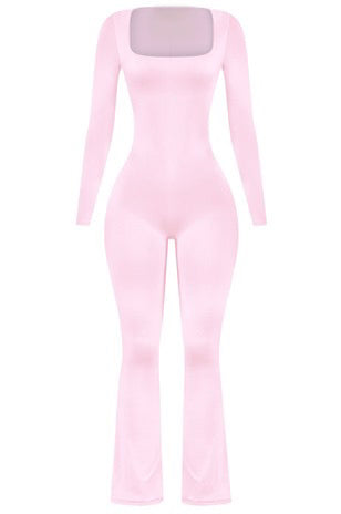 Pretty in pink double layered flare jumpsuit - pink