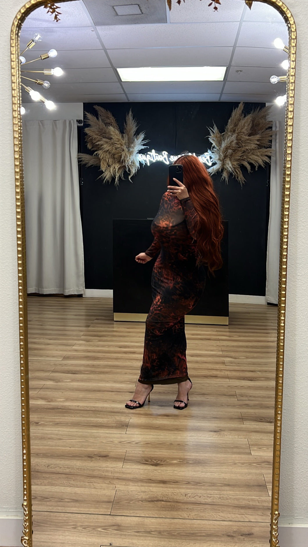 Diosa 2pc mesh dress - Burgundy