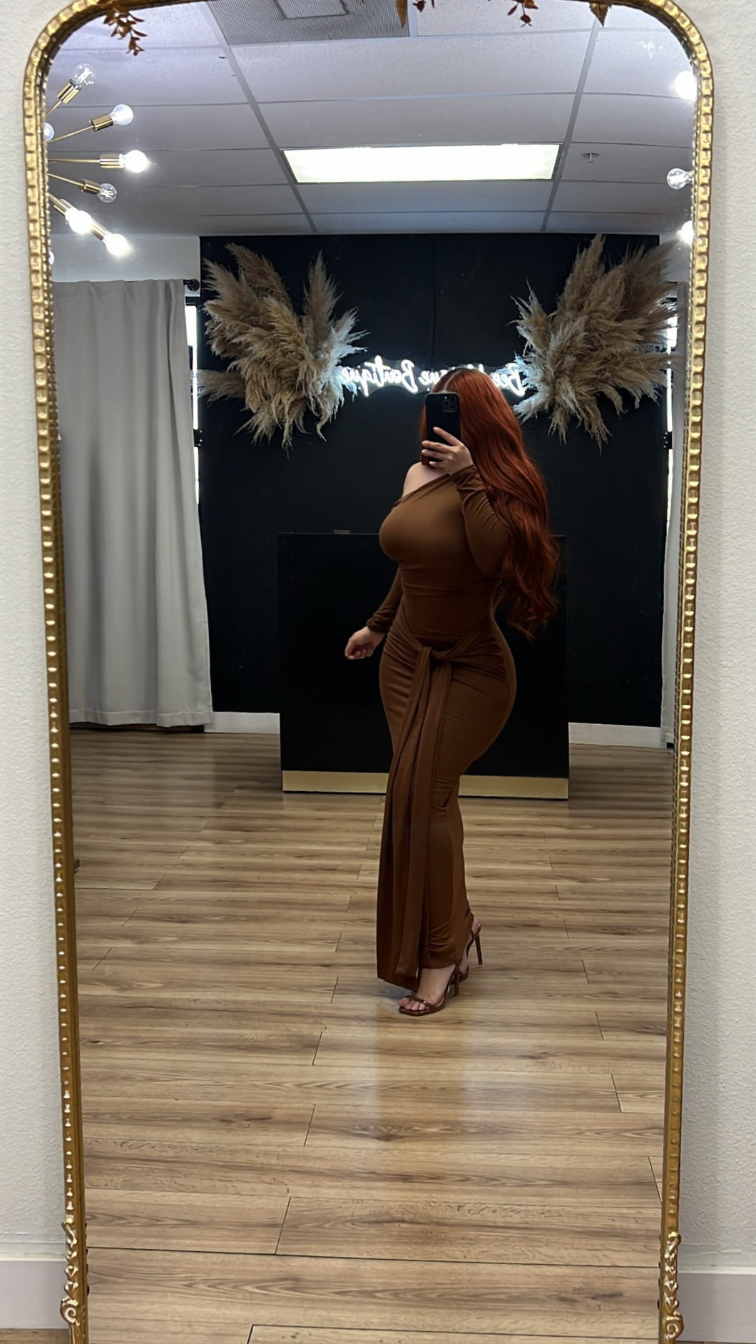 Khloe double layered dress - Brown