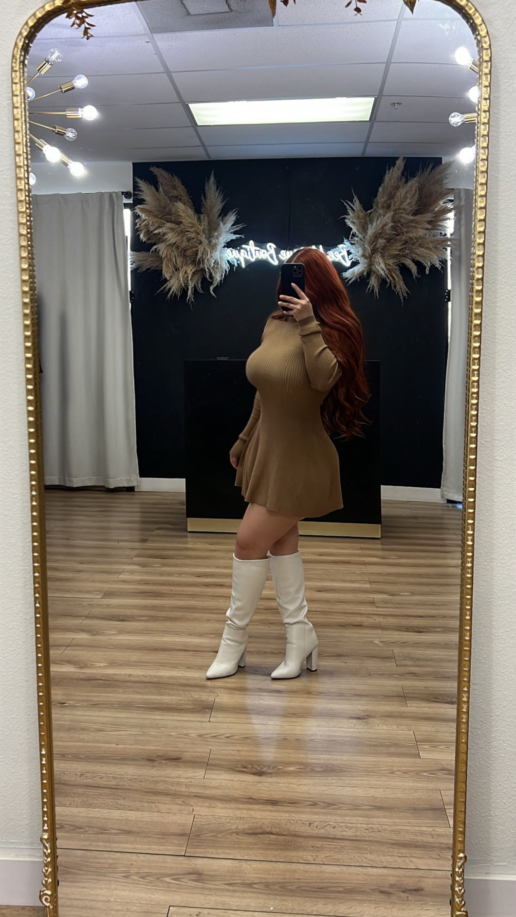 Valerie ribbed dress - Brown