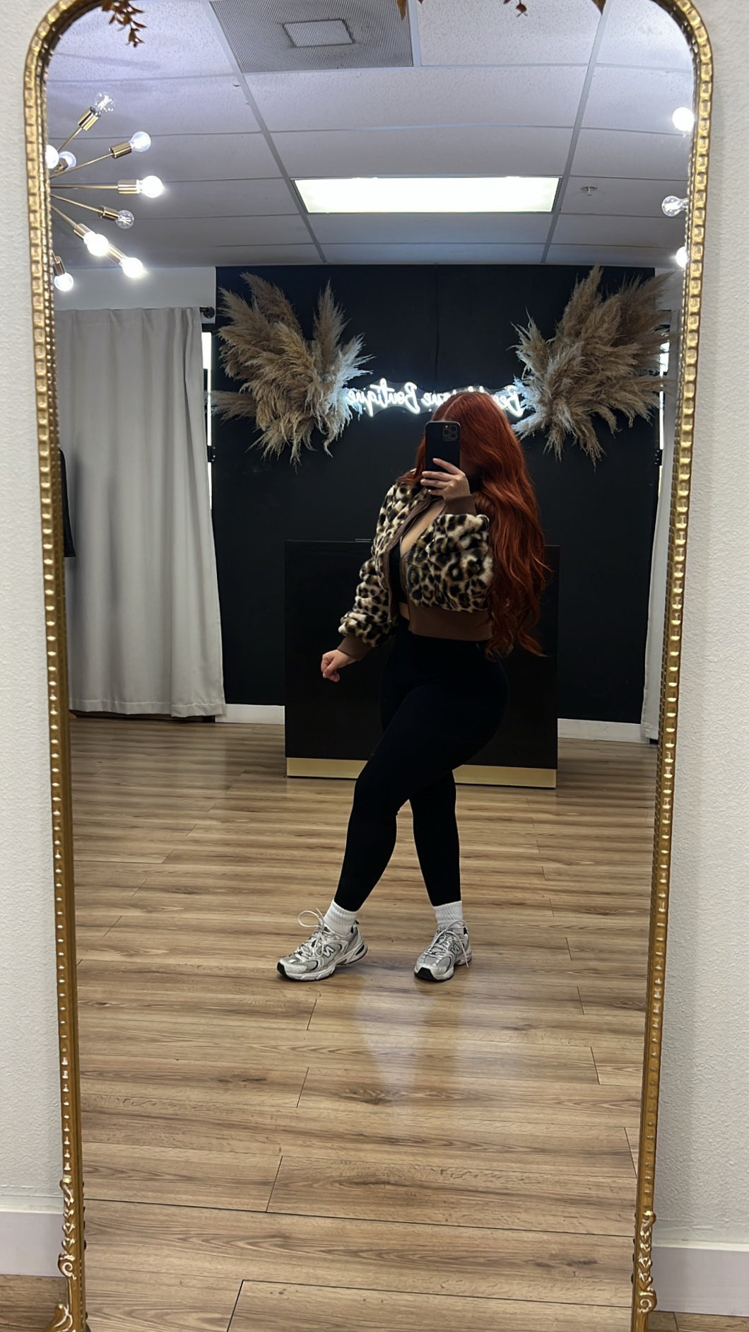 Audrey leopard jacket - Black/brown