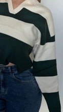 Load image into Gallery viewer, Season striped polo sweater - Green
