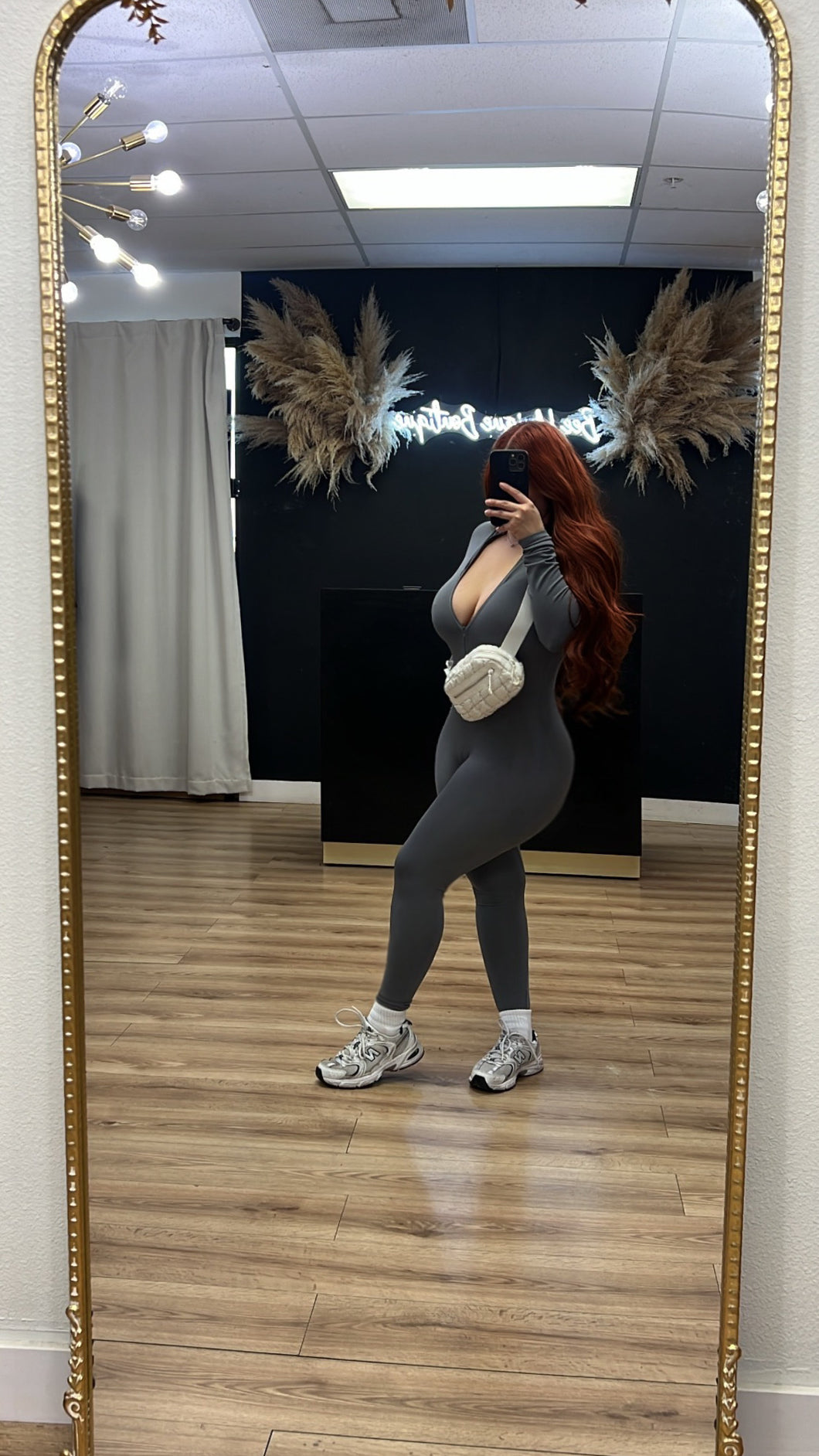 Go to zipper jumpsuit - Charcoal