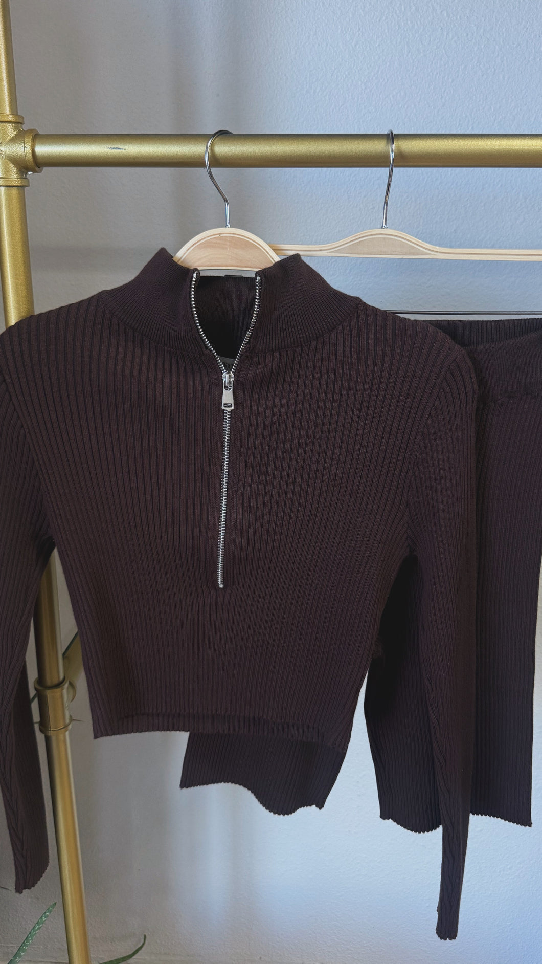 Sunday morning 2pc short set - Brown