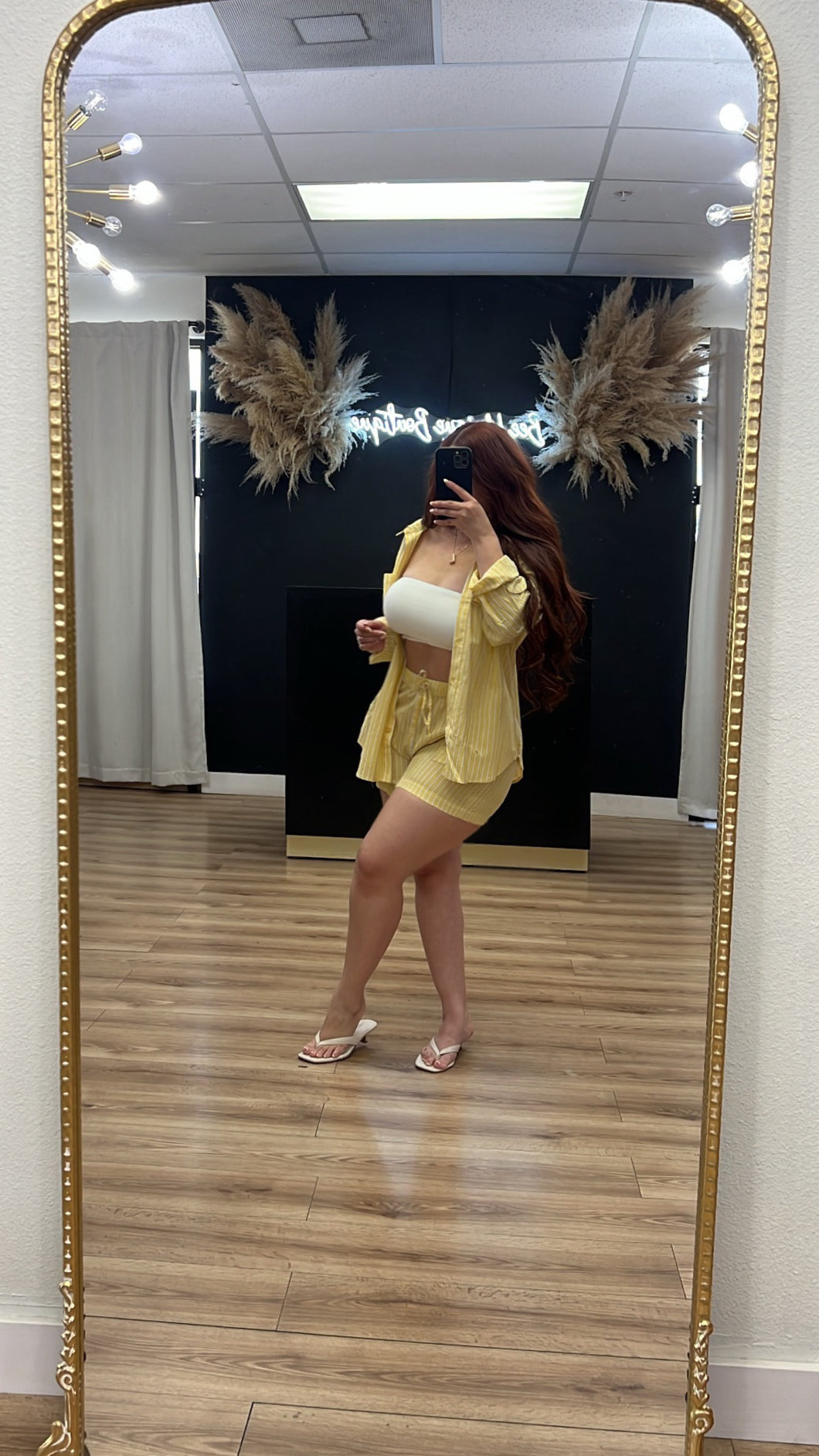 Catalina stripped short set - Yellow