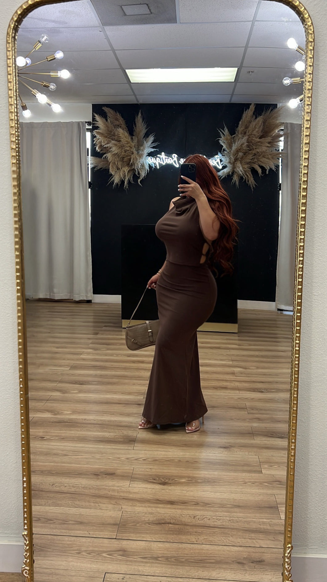 Calling fall 2pc skirt set - Brown