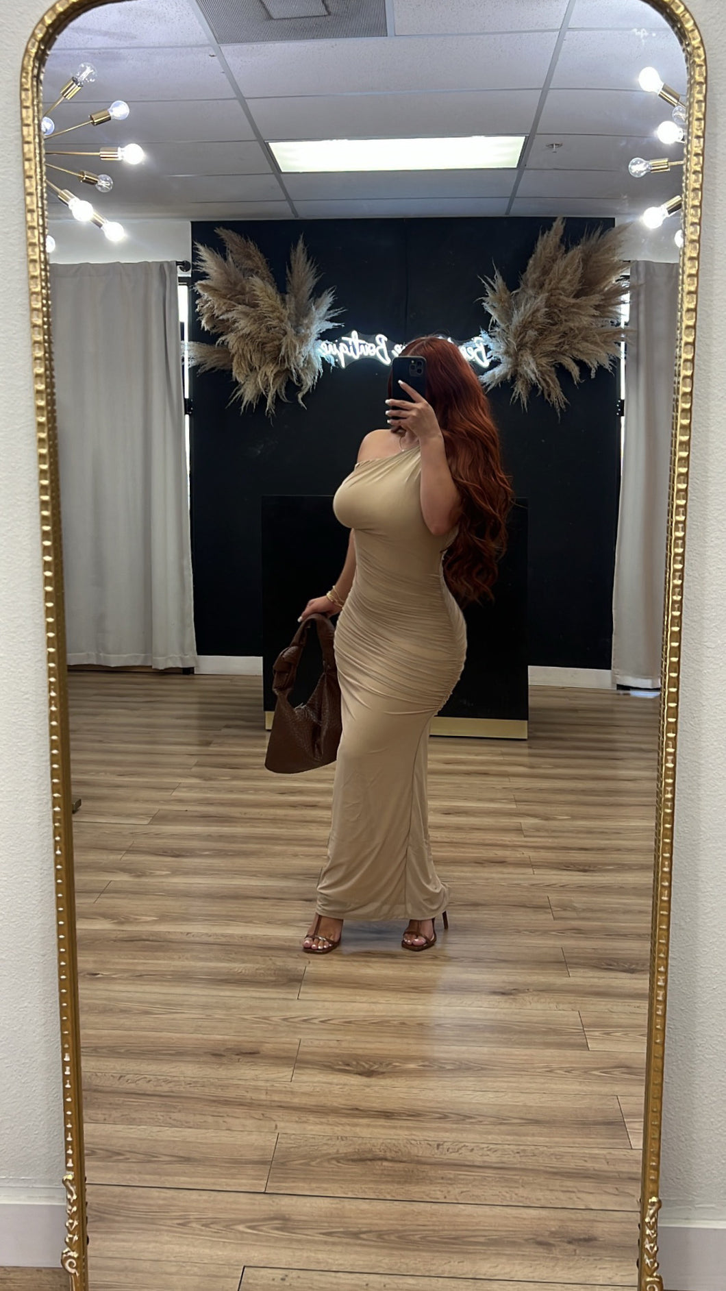 Arleth midi dress - Nude