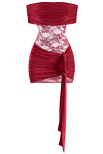 Load image into Gallery viewer, Shanty off shoulder dress - Burgundy
