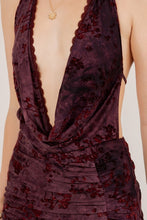 Load image into Gallery viewer, Arleth velvet open back dress- Black/charcoal
