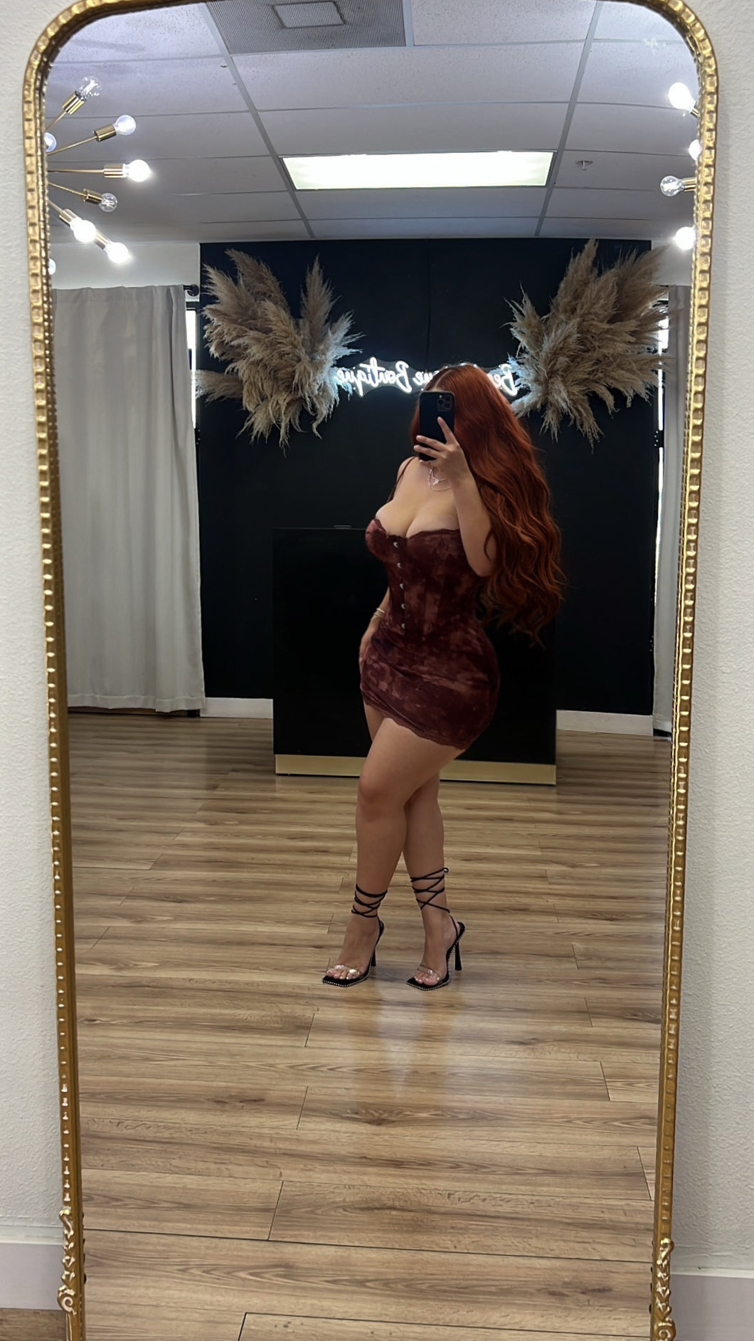 Patricia corset dress - Rust