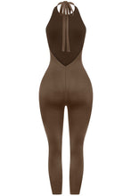 Load image into Gallery viewer, Kenia low back halter jumpsuit- Brown

