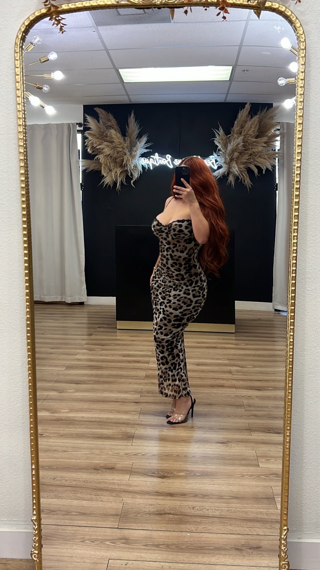 Alyssa leopard dress - Brown/black